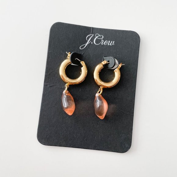 J. Crew Acetate Drop Huggie Hoop Earrings (Pink) - Picture 3 of 3
